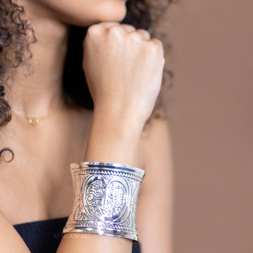 Afrikaanse stijl Bangle armband sieraad - Infinity - Zilver