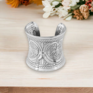 Afrikaanse stijl Bangle armband sieraad - Infinity - Zilver