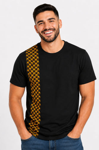 T-shirt met Afrikaanse print details - 