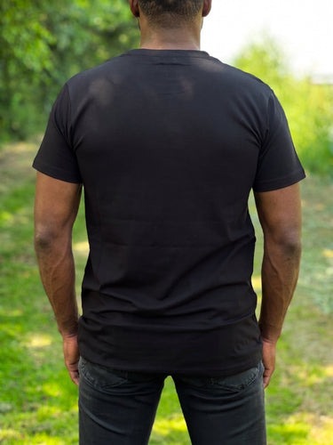 T-shirt met Afrikaanse print details - Gele Bogolan borstzak
