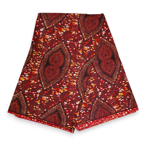 Afrikaanse print stof - Bruin Brons Hidden-Leaf-Relic - 100% katoen