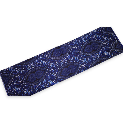 Afrikaanse wax print stof - Blauwe Hidden Leaf Relic - 100% katoen