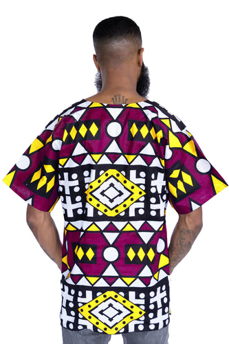 Paarse Samakaka Dashiki Shirt / Dashiki Jurk - Afrikaans shirt - Unisex