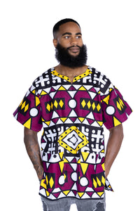Paarse Samakaka Dashiki Shirt / Dashiki Jurk - Afrikaans shirt - Unisex