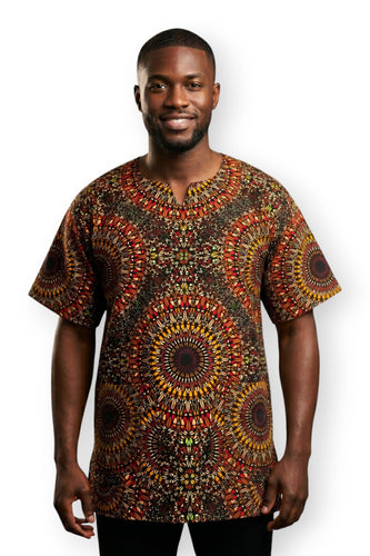 Bruin Oranje Savanna Sun Dashiki Shirt / Dashiki Jurk - Afrikaans shirt - Unisex
