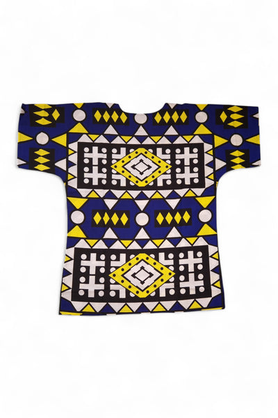 Blauw Geel Samakaka Dashiki Shirt / Dashiki Jurk - Afrikaans shirt - Unisex