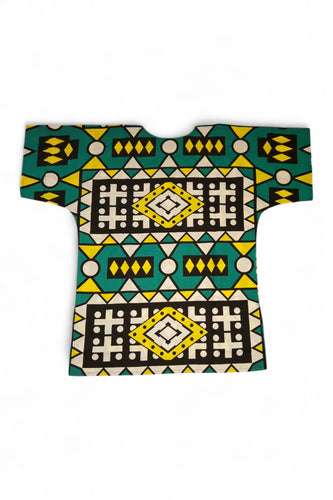 Turquoise Geel Samakaka Dashiki Shirt / Dashiki Jurk - Afrikaans shirt - Unisex