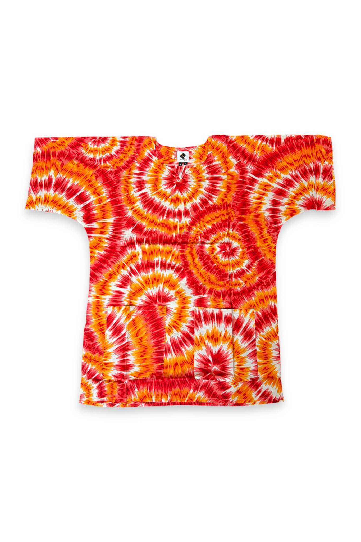 Oranje Tie-dye Dashiki Shirt / Dashiki Jurk - Afrikaans shirt - Unisex