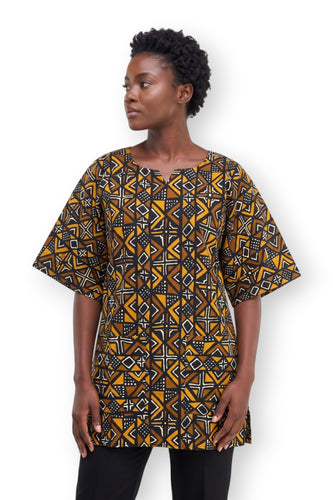 Bruin Bogolan Heritage Dashiki Shirt / Dashiki Jurk - Afrikaans shirt - Unisex