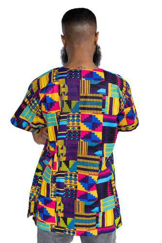 Multicolor kente  Dashiki Shirt / Dashiki Jurk - Afrikaans shirt - Unisex