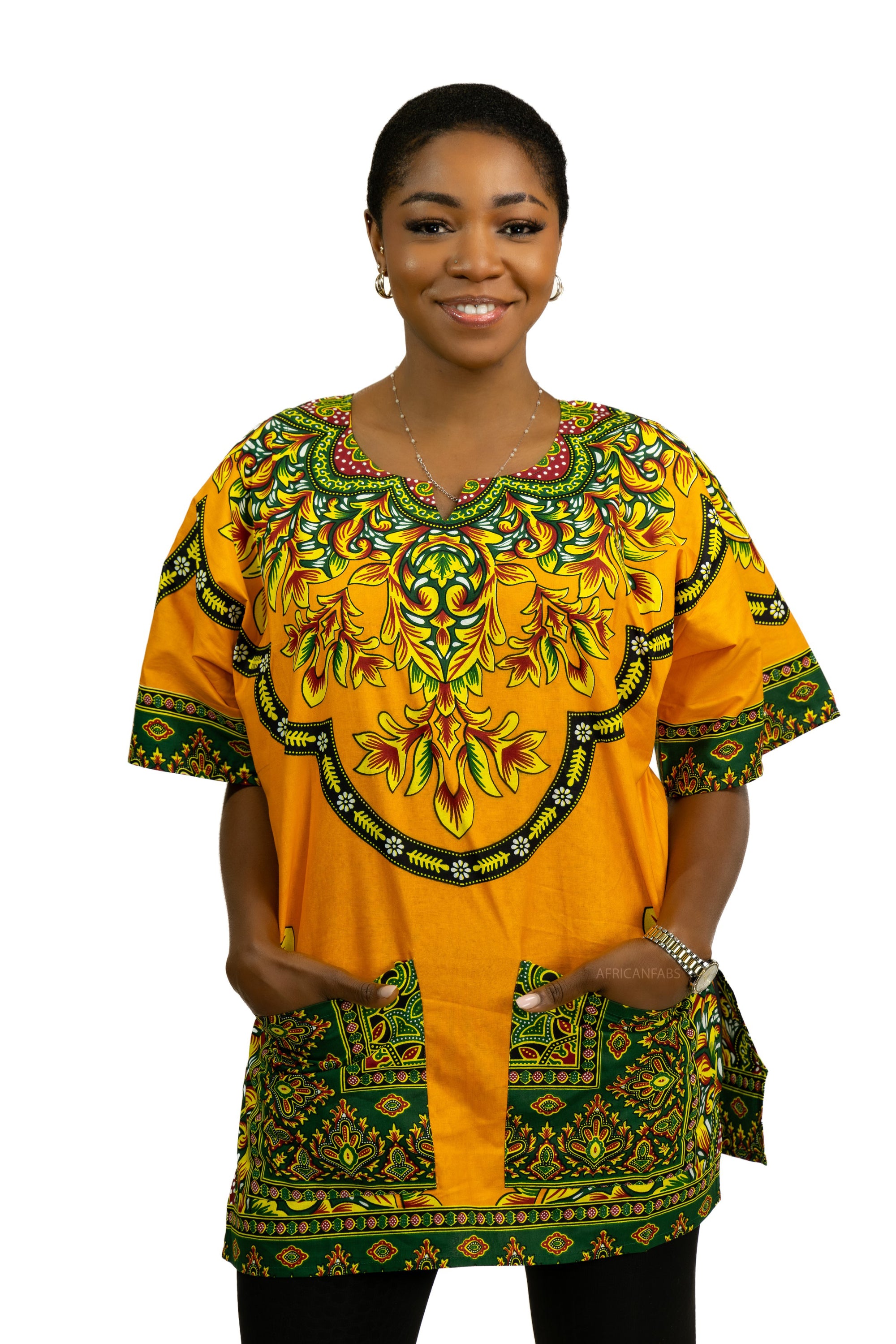 Oranje Dashiki Shirt / Dashiki Jurk - Afrikaans shirt - Unisex