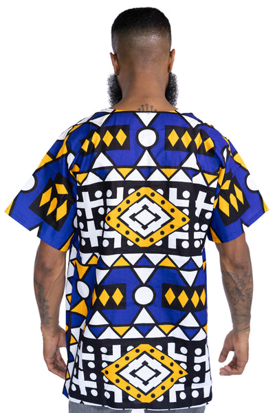 Blauwe Samakaka Dashiki Shirt / Dashiki Jurk - Afrikaans shirt - Unisex