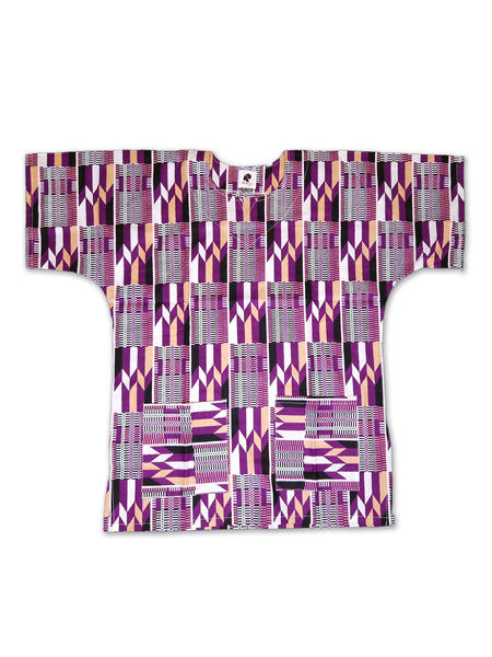 Paarse kente Dashiki Shirt / Dashiki Jurk - Afrikaans shirt - Unisex