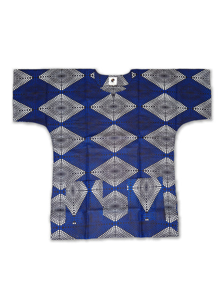 Blauwe diamonds Dashiki Shirt / Dashiki Jurk - Afrikaans shirt - Unisex