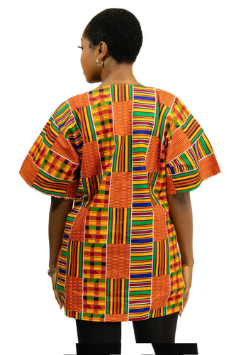 Multicolor Kente Dashiki Shirt / Dashiki Jurk - Afrikaans shirt - Unisex