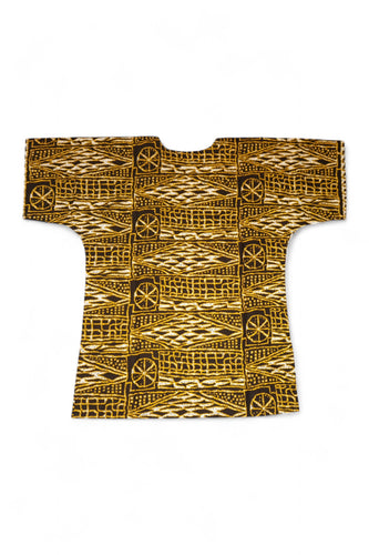Zwart Geel Ndop Cameroon Dashiki Shirt / Dashiki Jurk - Afrikaans shirt - Unisex