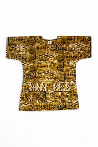 Zwart Geel Ndop Cameroon Dashiki Shirt / Dashiki Jurk - Afrikaans shirt - Unisex