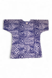 Blauw Ndop Cameroon Dashiki Shirt / Dashiki Jurk - Afrikaans shirt - Unisex