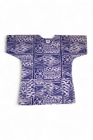 Blauw Ndop Cameroon Dashiki Shirt / Dashiki Jurk - Afrikaans shirt - Unisex