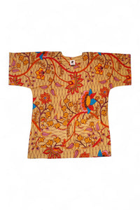 Beige & Oranje Botanical Flow Dashiki Shirt / Dashiki Jurk - Afrikaans shirt - Unisex