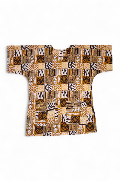 Zand Bogolan Mosaic Dashiki Shirt / Dashiki Jurk - Afrikaans shirt - Unisex