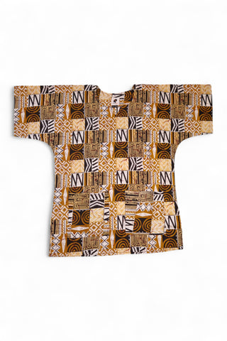 Zand Bogolan Mosaic Dashiki Shirt / Dashiki Jurk - Afrikaans shirt - Unisex