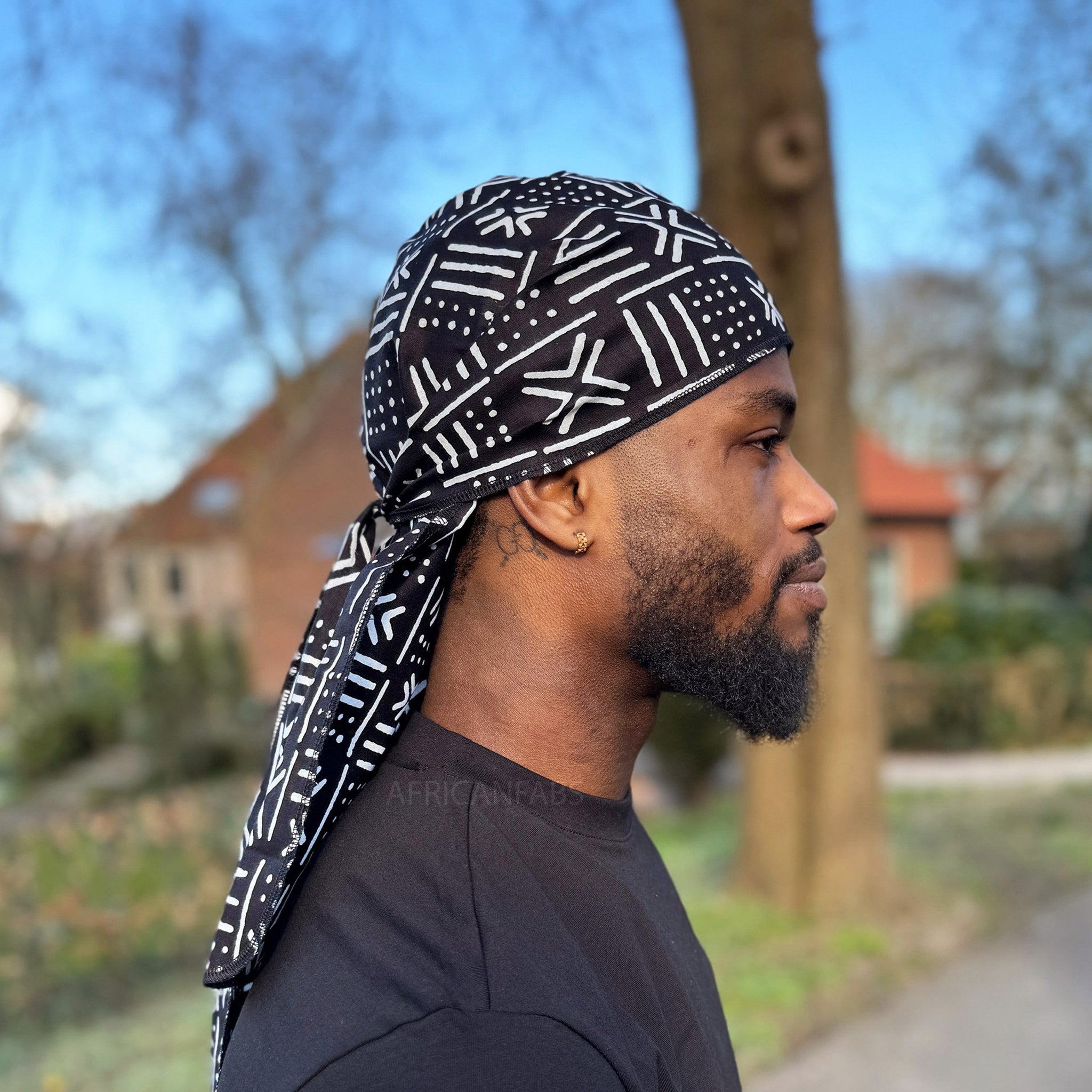 Durag / Du-rag / Do-rag / Bandana - Unisex - Zwarte mud