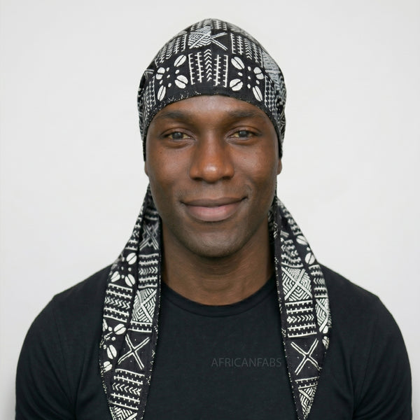 Durag / Du-rag / Do-rag / Bandana - Unisex - Zwarte X mud