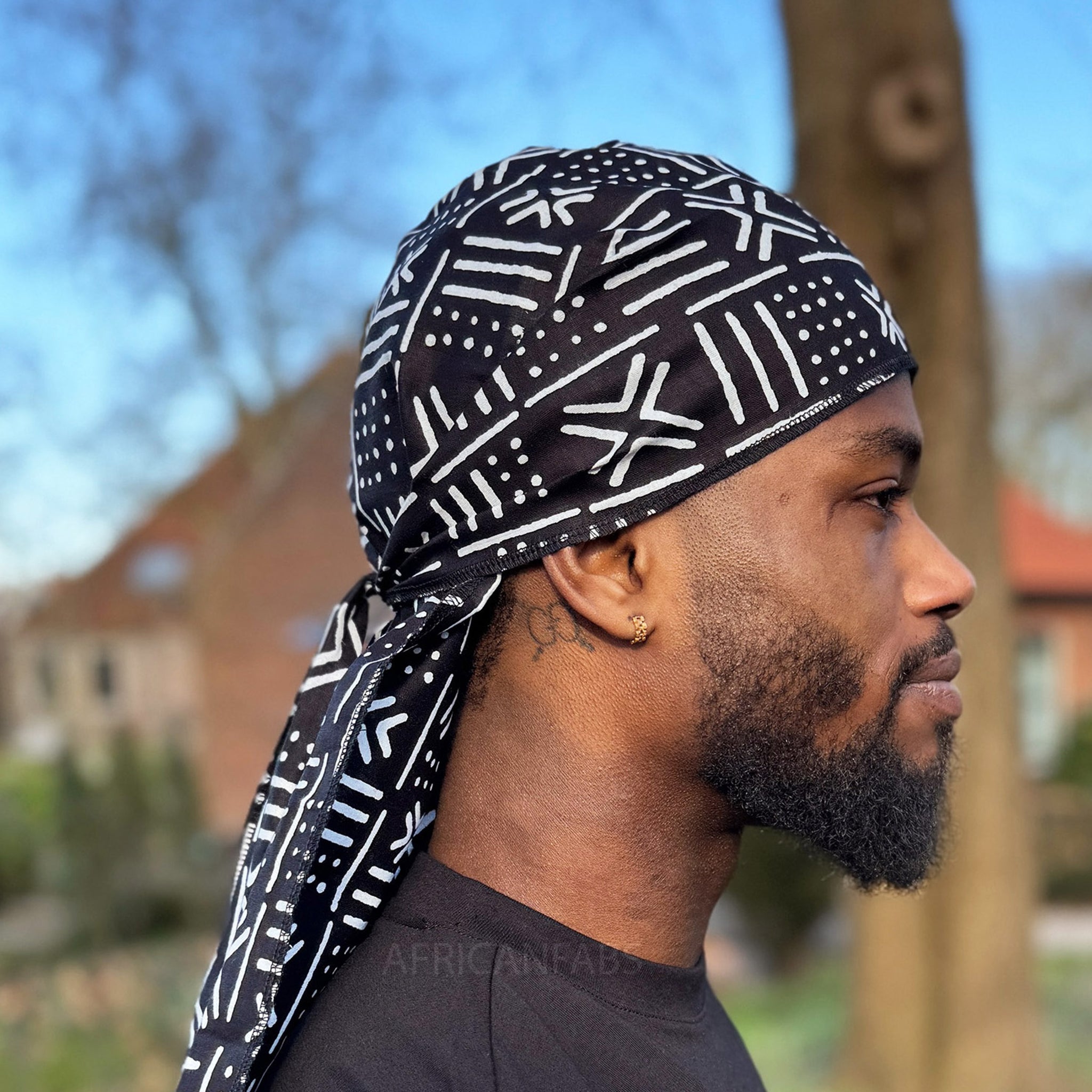 Durag / Du-rag / Do-rag / Bandana - Unisex - Zwarte mud