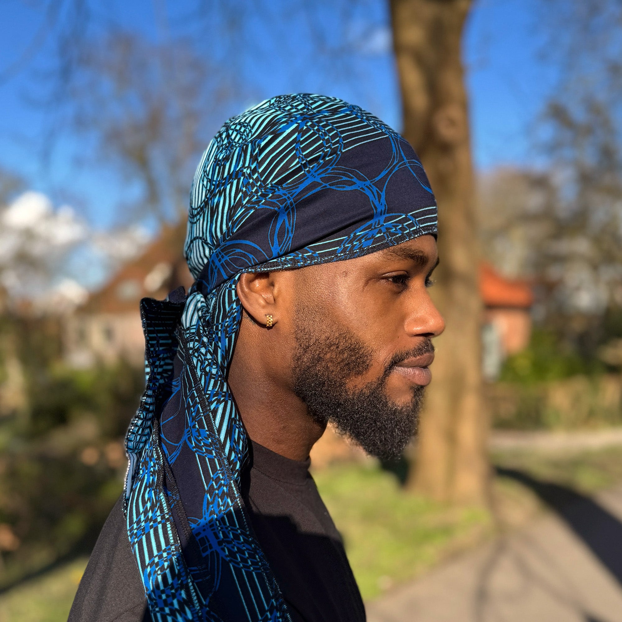 Durag / Du-rag / Do-rag / Bandana - Unisex - Blauw Ring