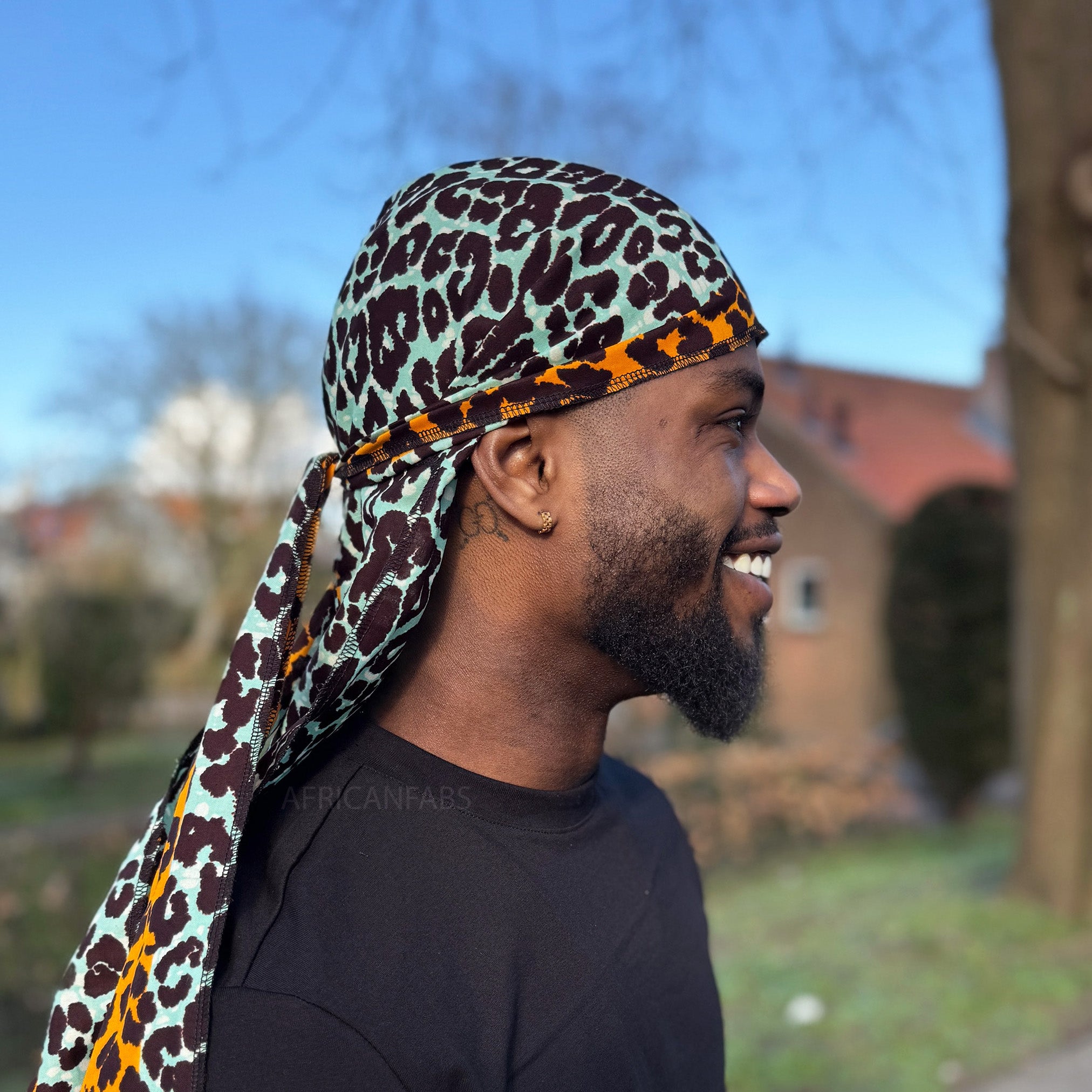 Durag / Du-rag / Do-rag / Bandana - Unisex - Oranje Leopard