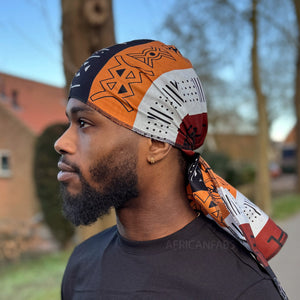 Durag / Du-rag / Do-rag / Bandana - Unisex - Donkerbruin Bogolan 