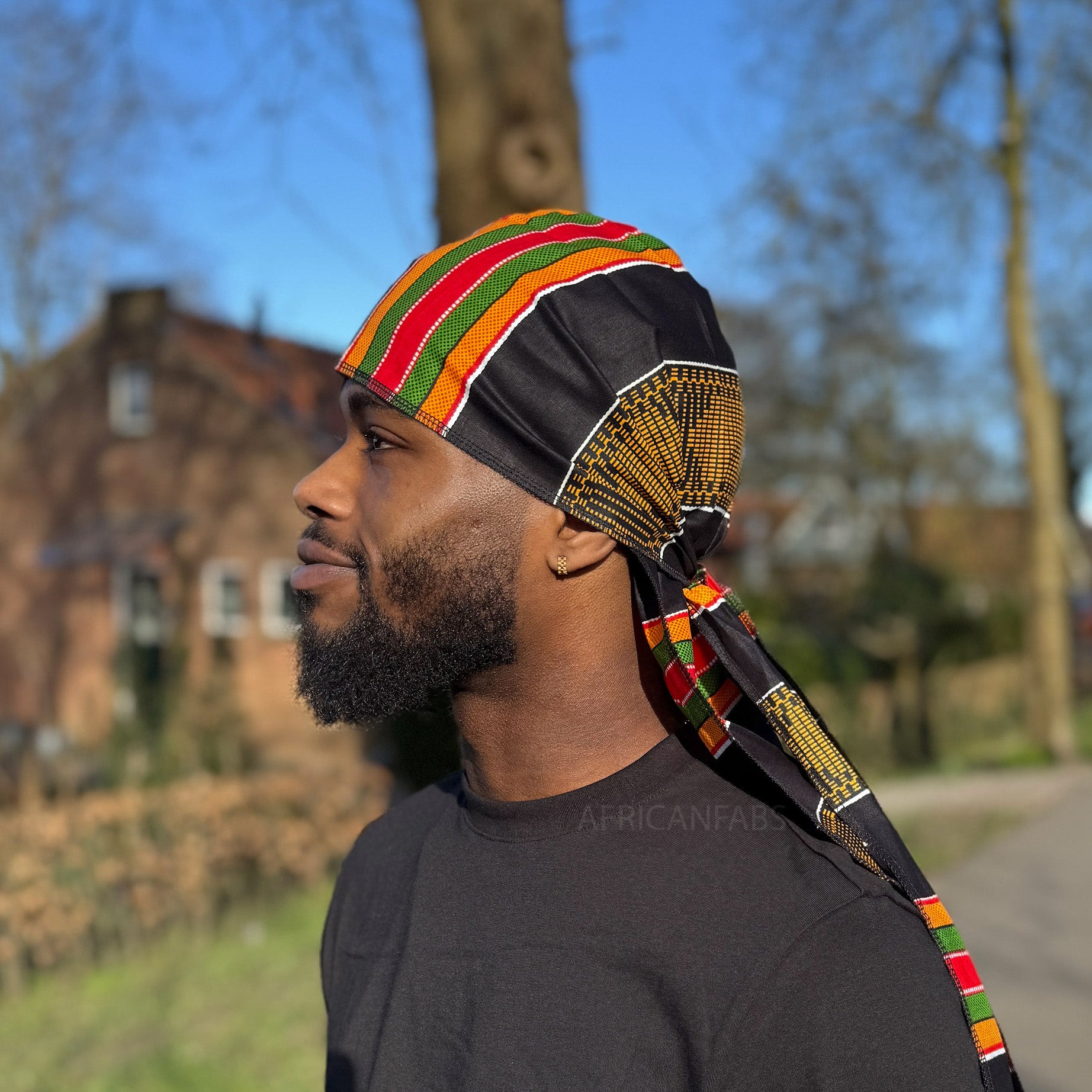 Durag / Du-rag / Do-rag / Bandana - Unisex - Zwart Pan African