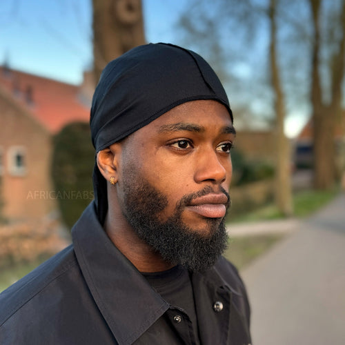 Durag / Du-rag / Do-rag / Bandana - Unisex - Zwarte katoen