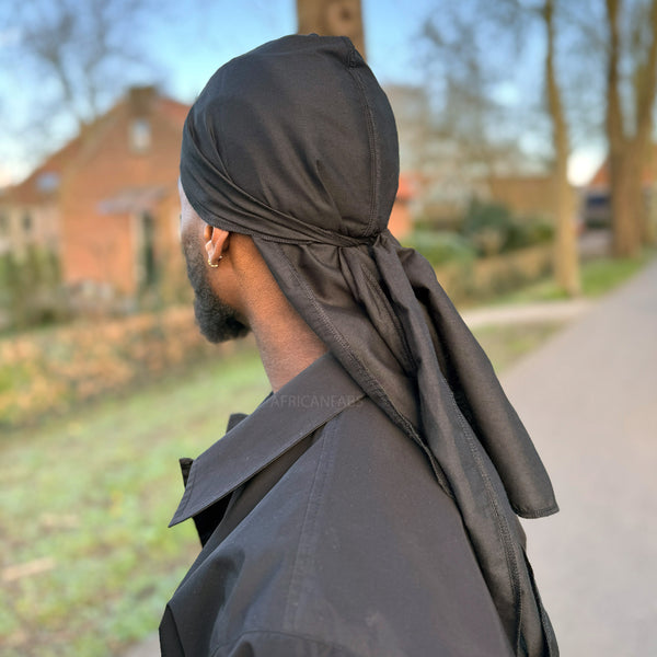 Durag / Du-rag / Do-rag / Bandana - Unisex - Zwarte katoen