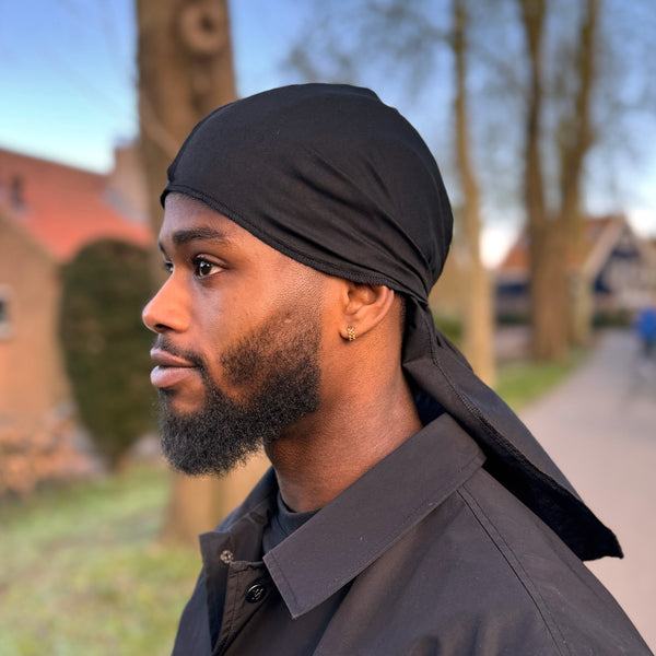 Durag / Du-rag / Do-rag / Bandana - Unisex - Zwarte katoen