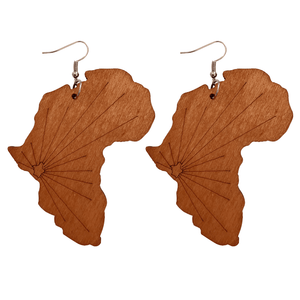 Africa shape bruin - Afrikaanse oorbellen