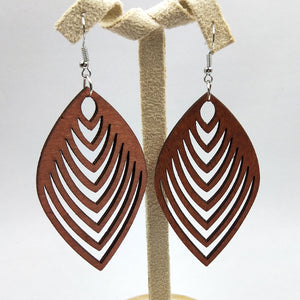 Oorbellen | Houten oorbellen met gekleurde hanger | Natuurlijke stijl Oorbellen | Houten oorbellen met gekleurde hanger | Natuurlijke stijl