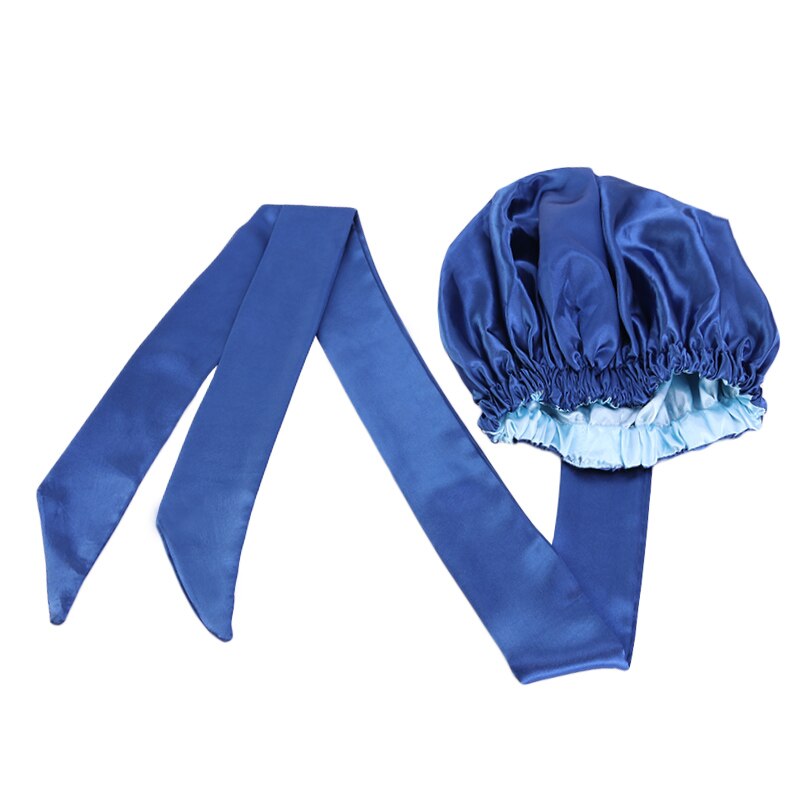 Easy headwrap / hoofddoek Large - Satijnen binnenkant - Blauw