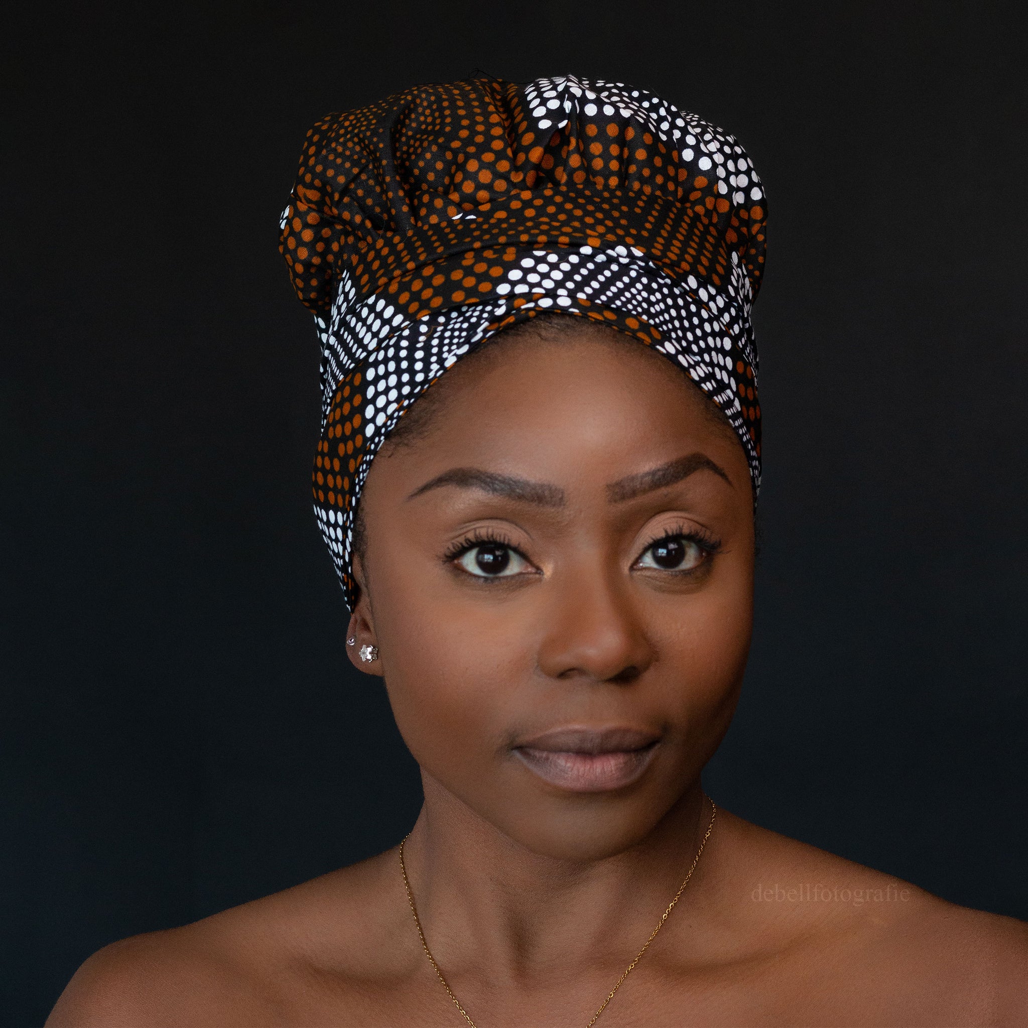 Easy headwrap / hoofddoek - Satijnen binnenkant - Blauw - Katoen Easy headwrap / hoofddoek - Satijnen binnenkant - Blauw - Katoen