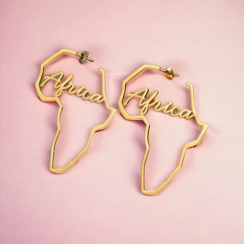 Afrikaans continent oorbellen / Goud