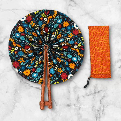 Afrikaanse handwaaier - Ankara print waaier - Multicolor Afia