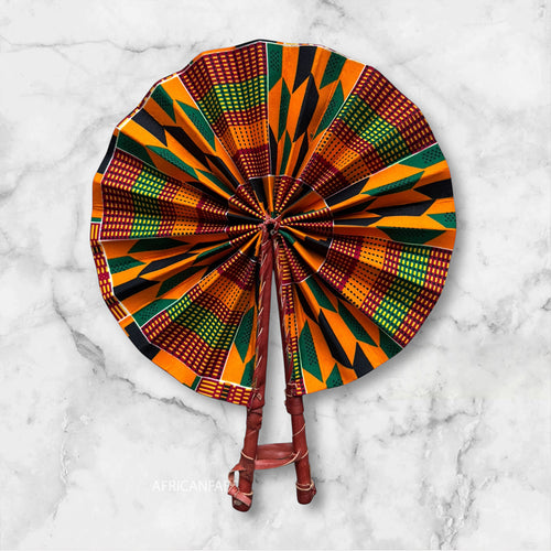 Afrikaanse handwaaier - Ankara print waaier - Osei - kente
