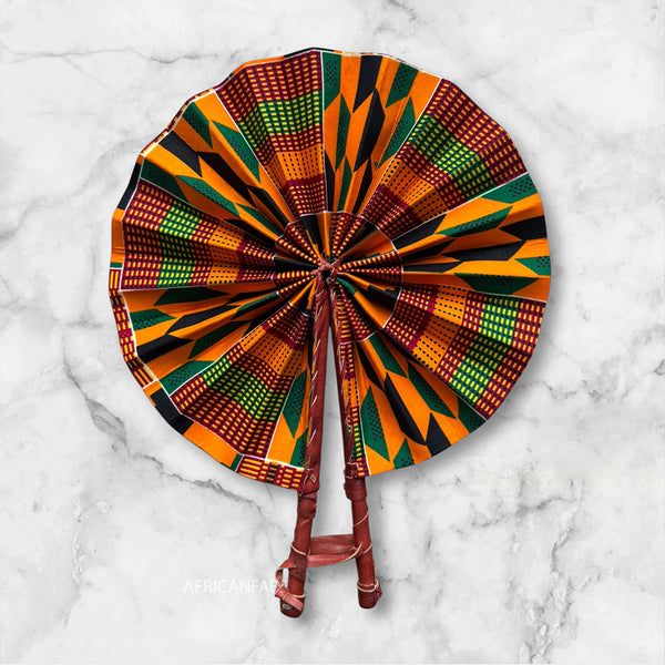 Afrikaanse handwaaier - Ankara print waaier - Osei - kente