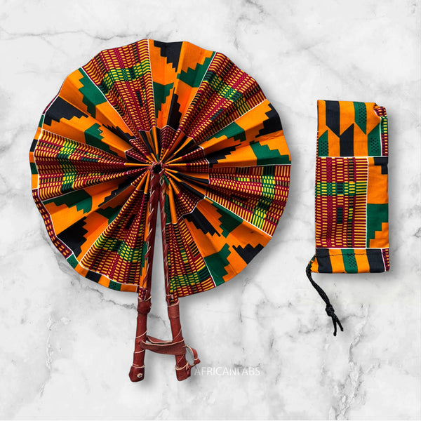 Afrikaanse handwaaier - Ankara print waaier - Osei - kente