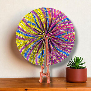 Afrikaanse handwaaier - Ankara print waaier - Saturday - Multi color