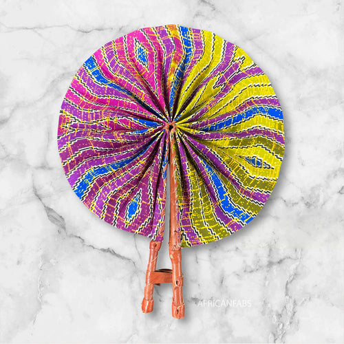 Afrikaanse handwaaier - Ankara print waaier - Saturday - Multi color
