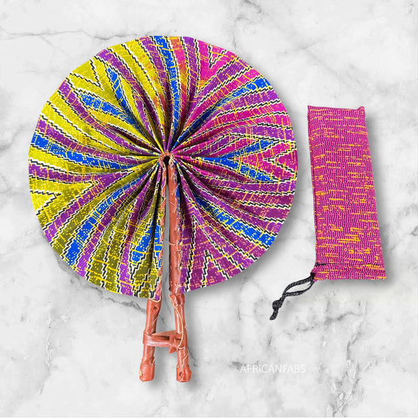Afrikaanse handwaaier - Ankara print waaier - Saturday - Multi color