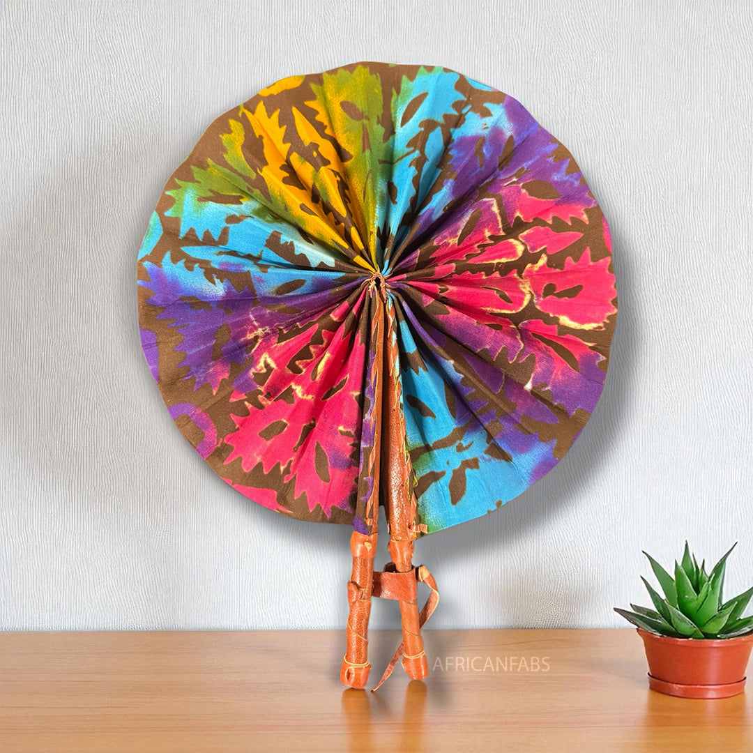 Afrikaanse handwaaier - Ankara print waaier - Bobo - Multi color