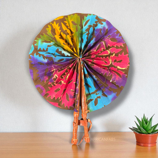Afrikaanse handwaaier - Ankara print waaier - Bobo - Multi color